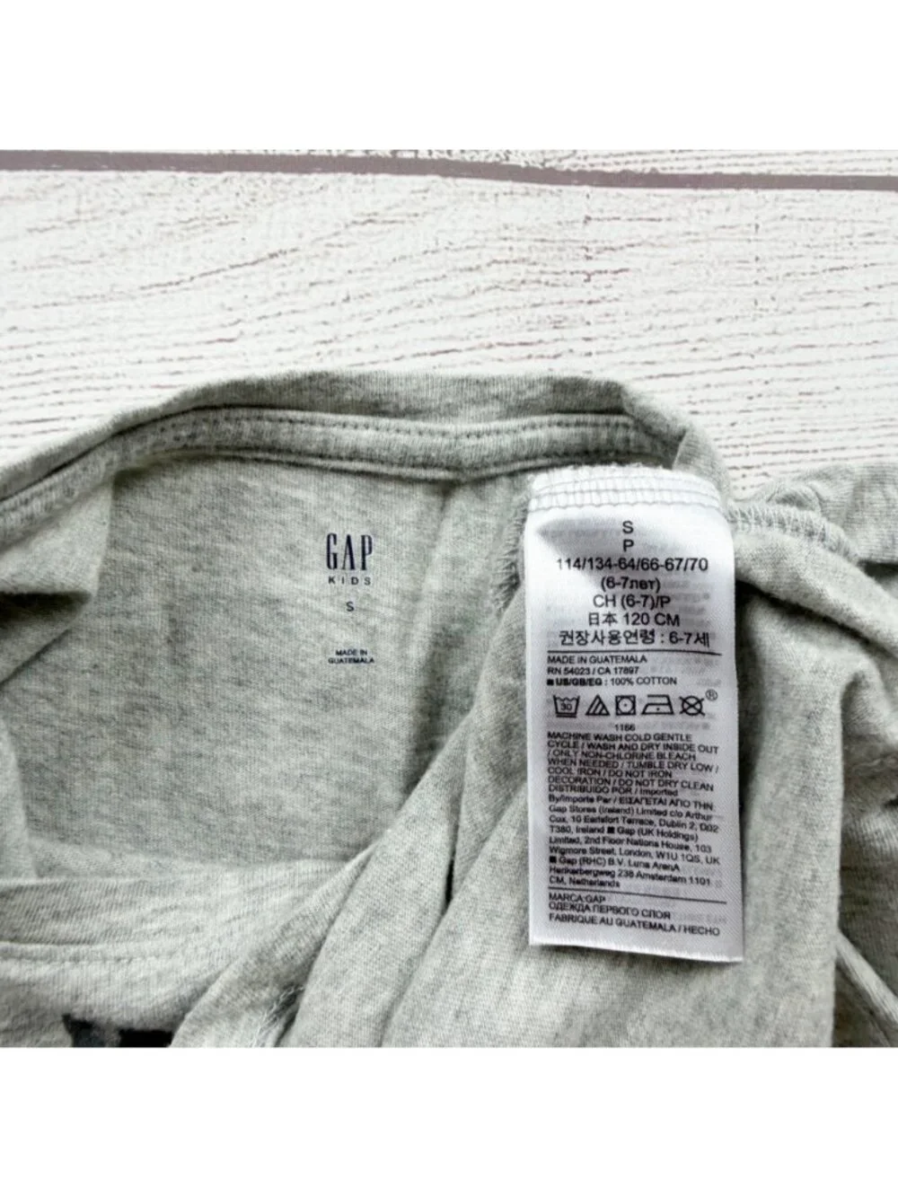 Gap Kids Girls Long Sleeve Gray Tee Ballerina Butterfly Graphic S 6-7